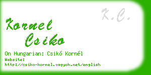 kornel csiko business card