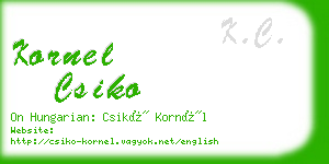 kornel csiko business card